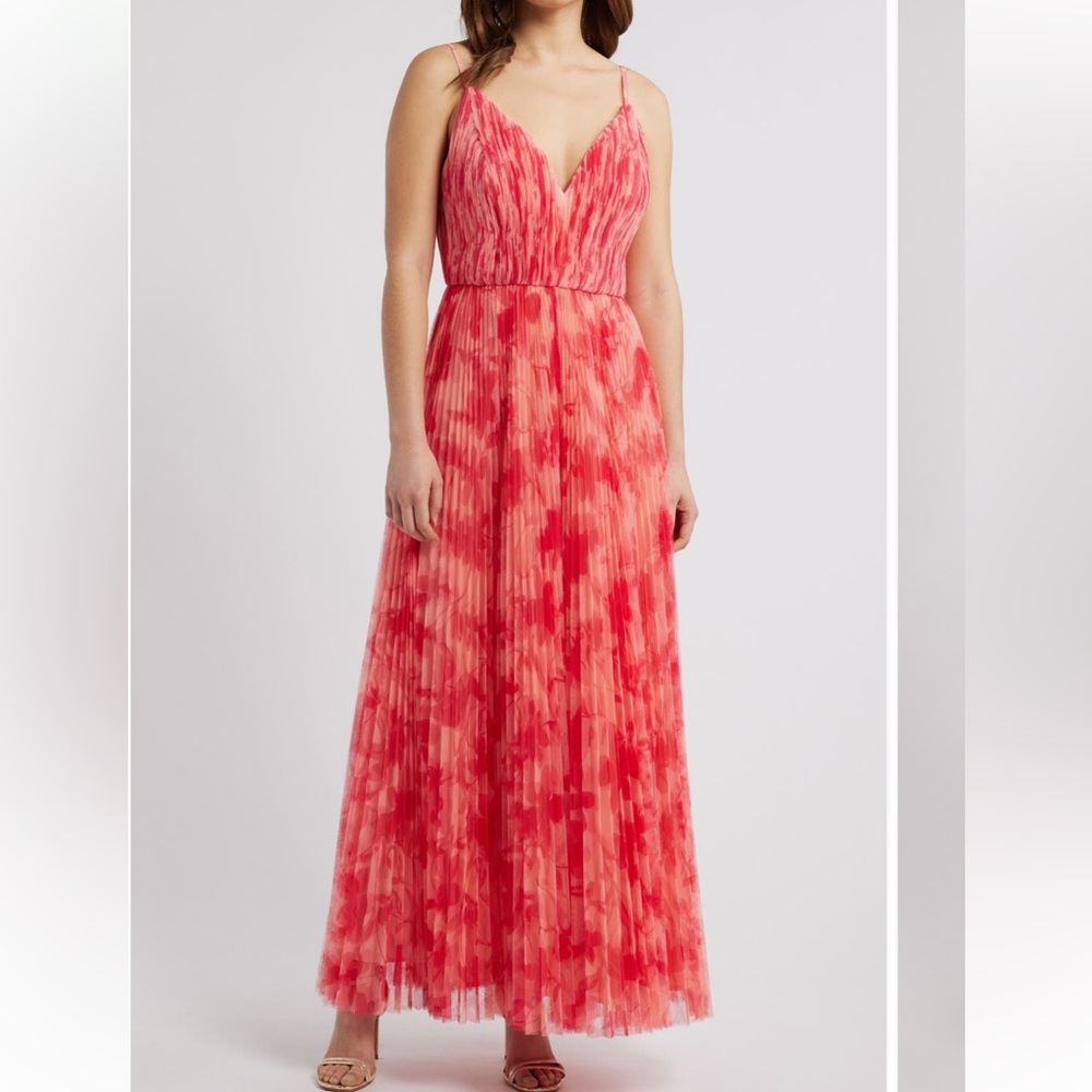 Hutch Pink Pleated maxi dress
